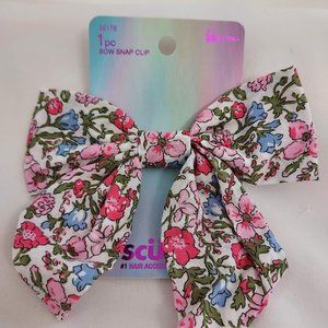Scunci 1pc Floral Bow Snap Clip - NWT